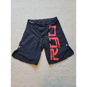 Mens RYU Protect Your Universe MMA Shorts BLACK/RED Size Large